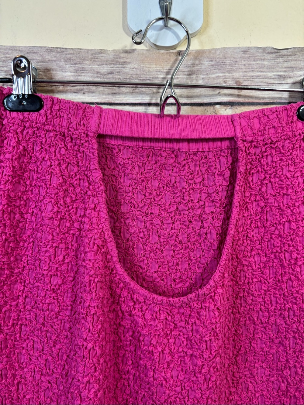 Anthropologie strapless pink smocked cotton dress size large - Picture 7 of 8
